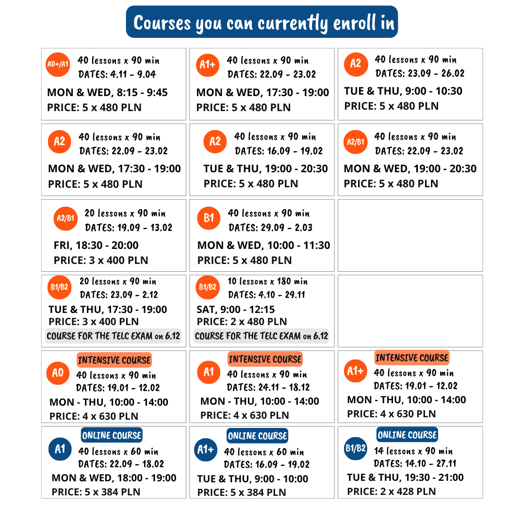 course schedule 27.06